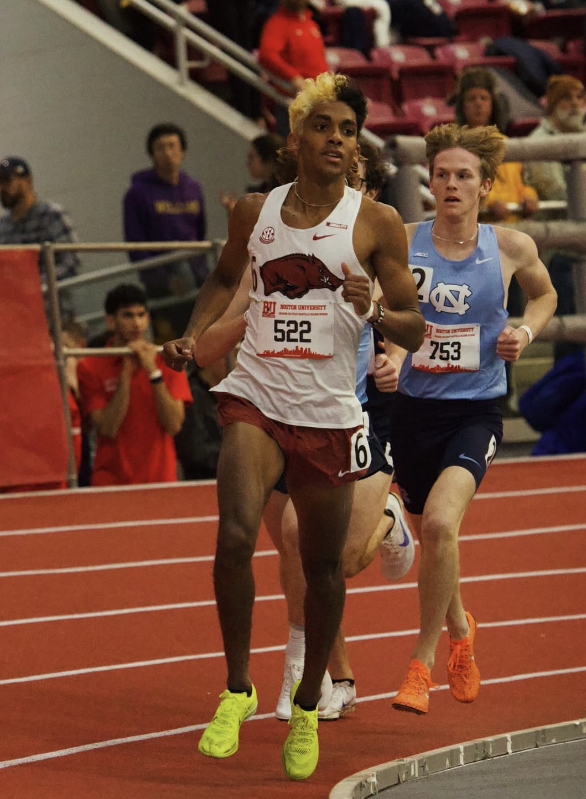 Yaseen mid-race, full stride